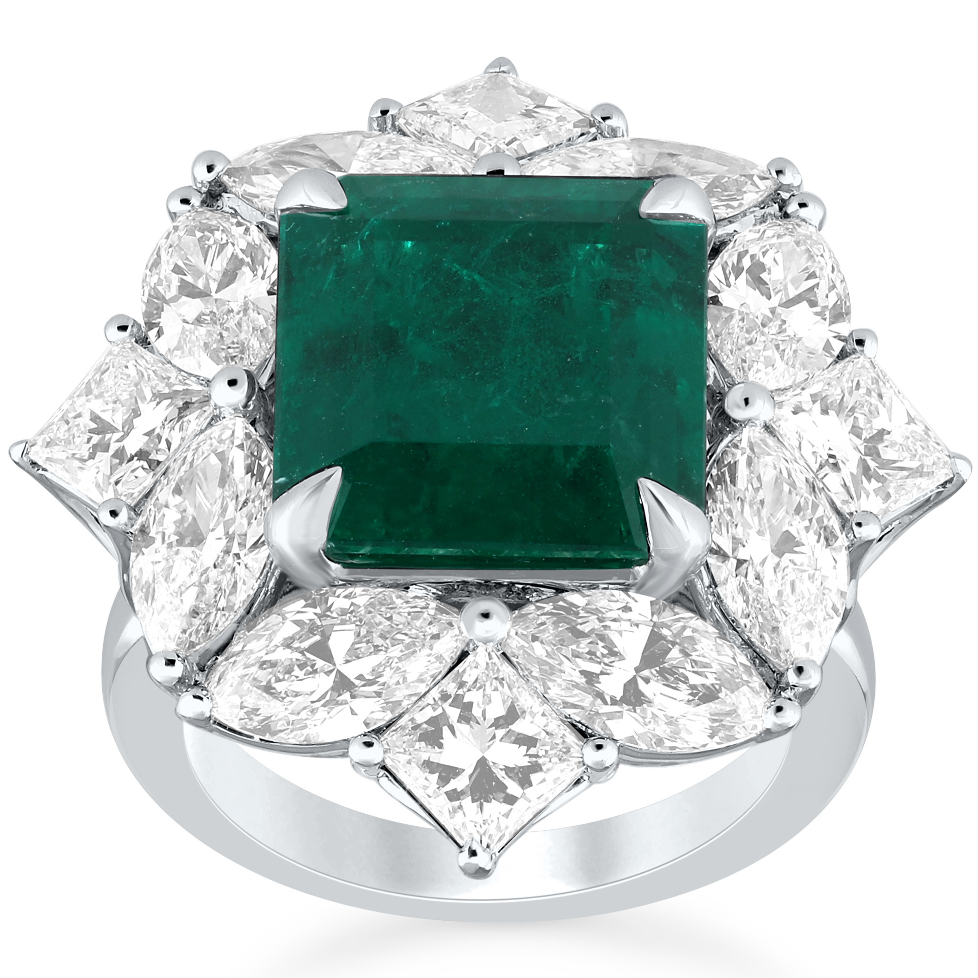 Birks Pure Desire Emerald Octagon-Cut Ring with Diamonds in